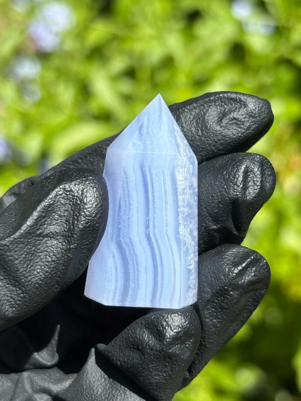 Small Blue Lace Agate Crystal Tower